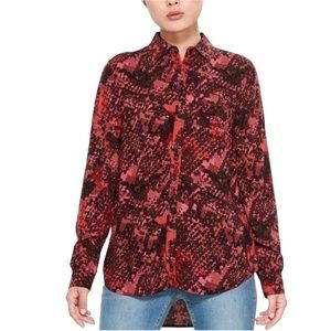 Anthropologie Beach Lunch Lounge Alanna Snake Print Blouse